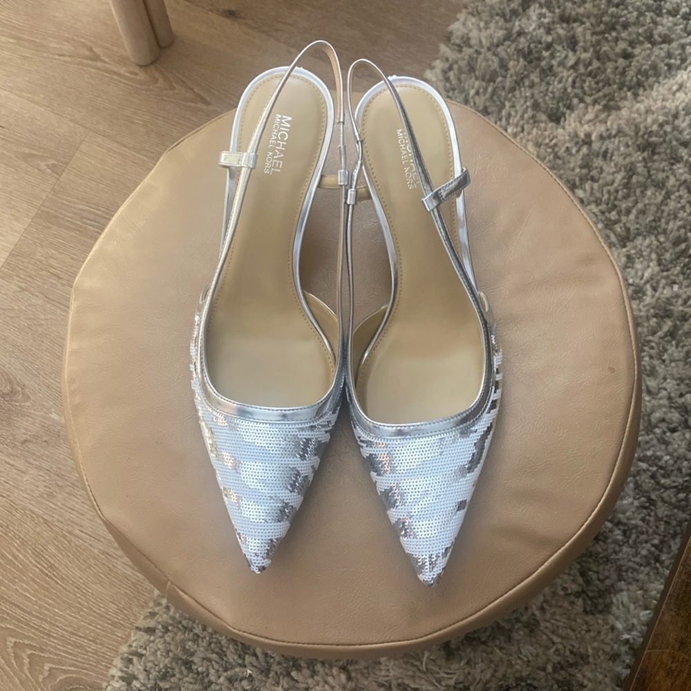 Michael Kors Alora Mid Sling Pump White 9